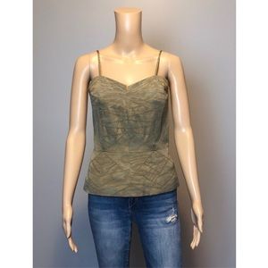 🆕 Brian Reyes olive bustier peplum Top